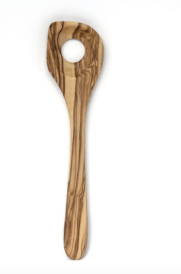 Olive Wood Spoon With Hole 12&quot;