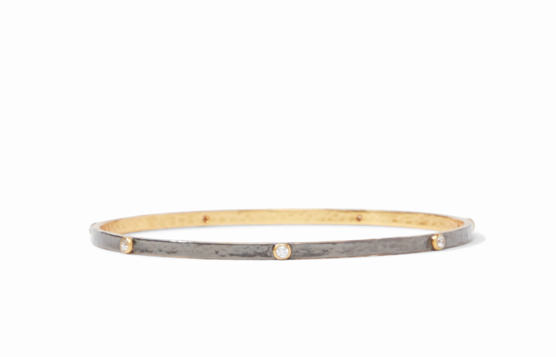 Crescent Bangle Mixed Metal Zircon Medium BG193OGCZ-M 