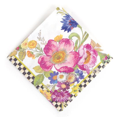 Flower Market Paper Napkin-Cocktail-White
