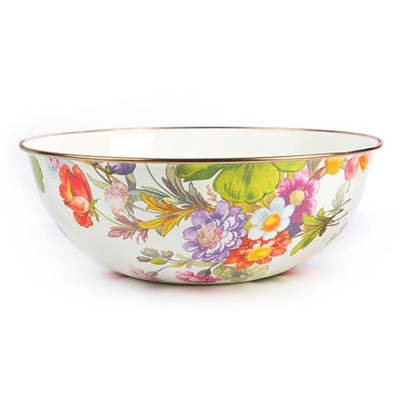 flower market extra large everyday bowl- white