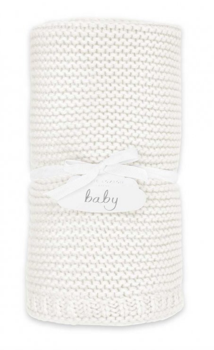 Cotton Knitted Baby Blanket, Color: White
