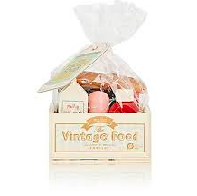 Vintage Food in Grocery Wooden Box