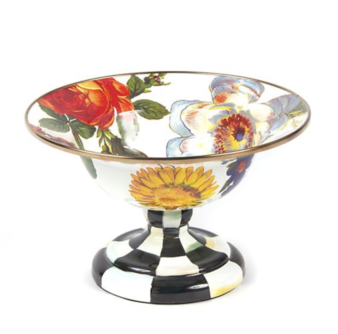 Flower Market Small Compote - White