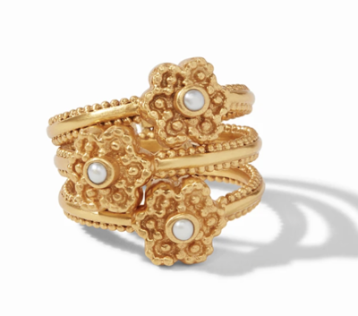 Colette Stacking Ring Gold Pearl
