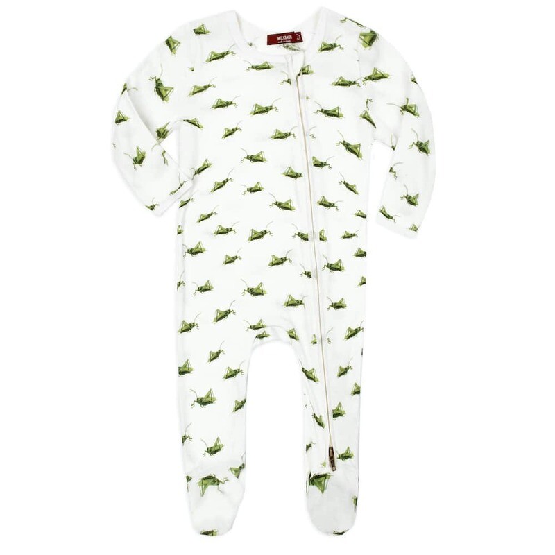 Grasshopper Zipper Footed Romper