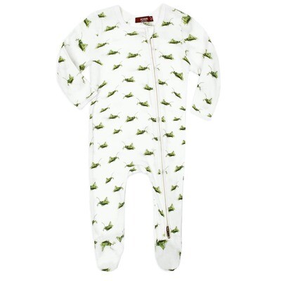 Grasshopper Zipper Footed Romper