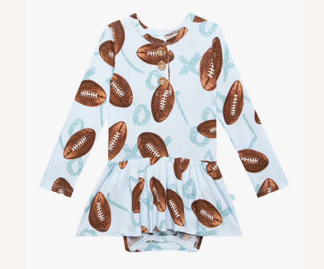 Field Day - Long Sleeve Henley Twirl Skirt Bodysui