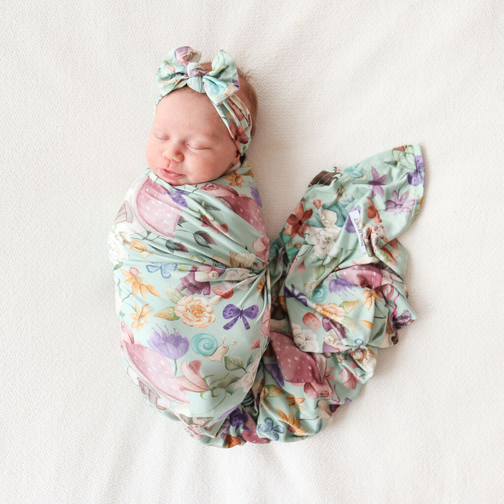 Faye - Infant Swaddle & Headwrap Set