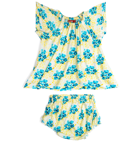 Sky Floral - Organic Dress/Bloomer