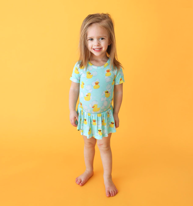 Ducky - Ruffled Capsleeve Bubble Romper