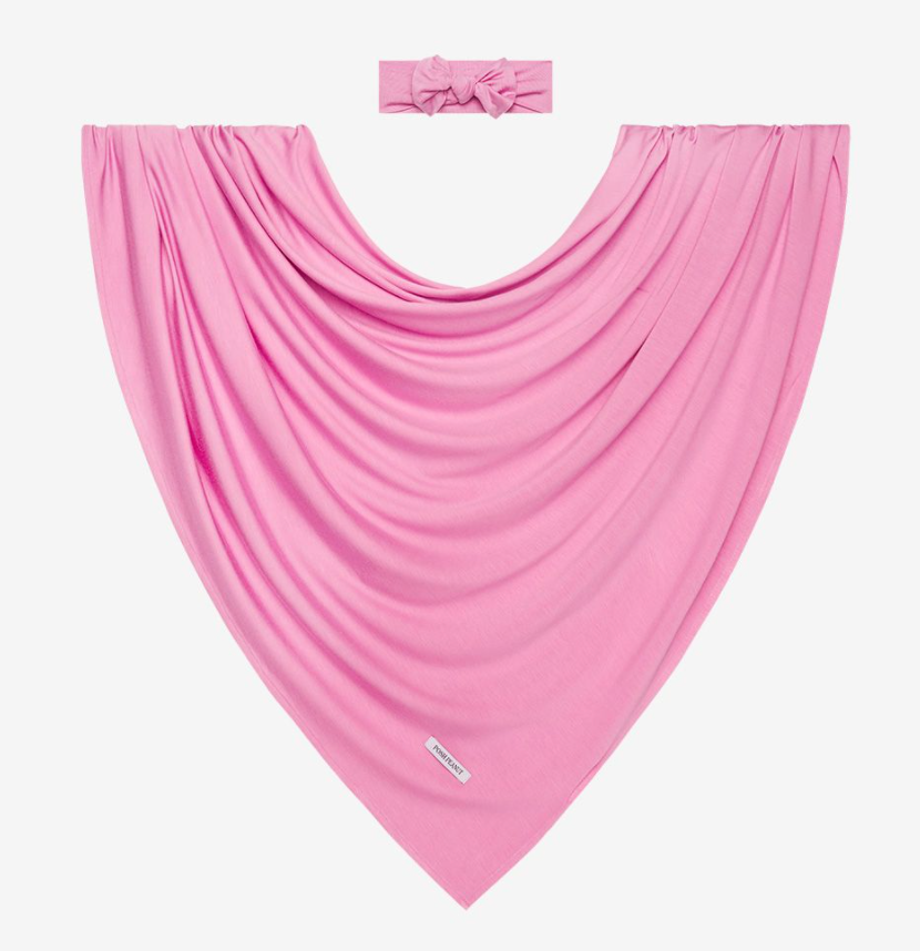 Pink Peony - Infant Swaddle & Headwrap Set