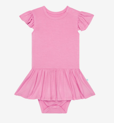 Pink Peony - Capsleeve Twirl Skirt Bodysuit