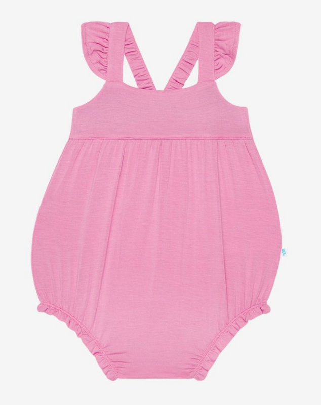 Pink Peony - Ruffled Capsleeve Bubble Romper