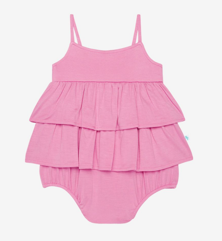 Pink Peony - Ruffled Spaghetti Romper