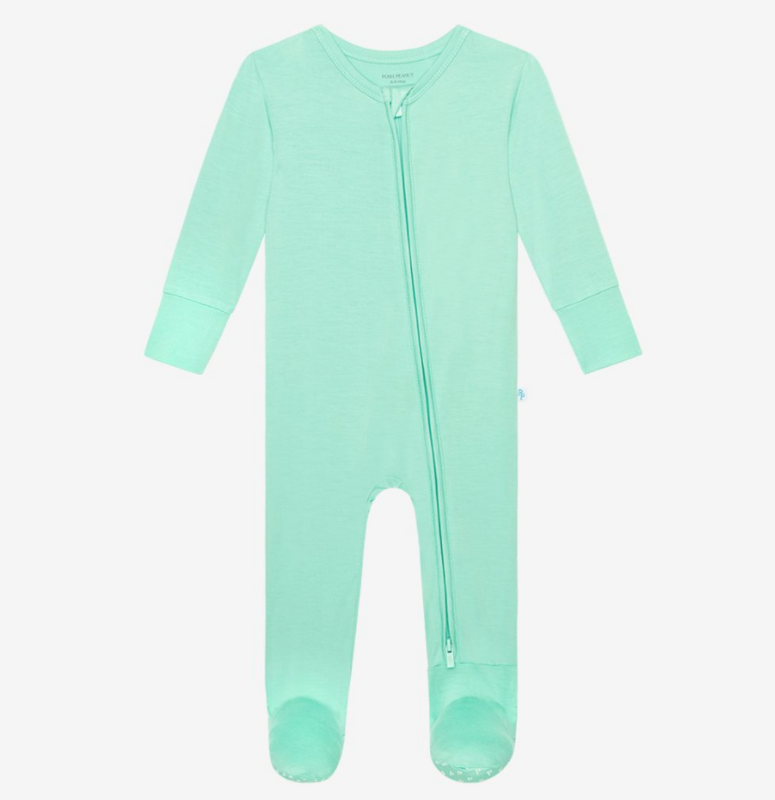 Sea Glass - Footed Zippered Onesie