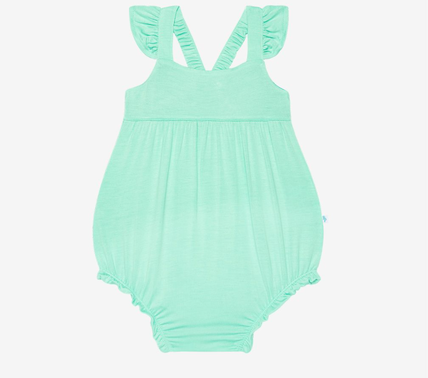 Sea Glass - Ruffled Capsleeve Bubble Romper