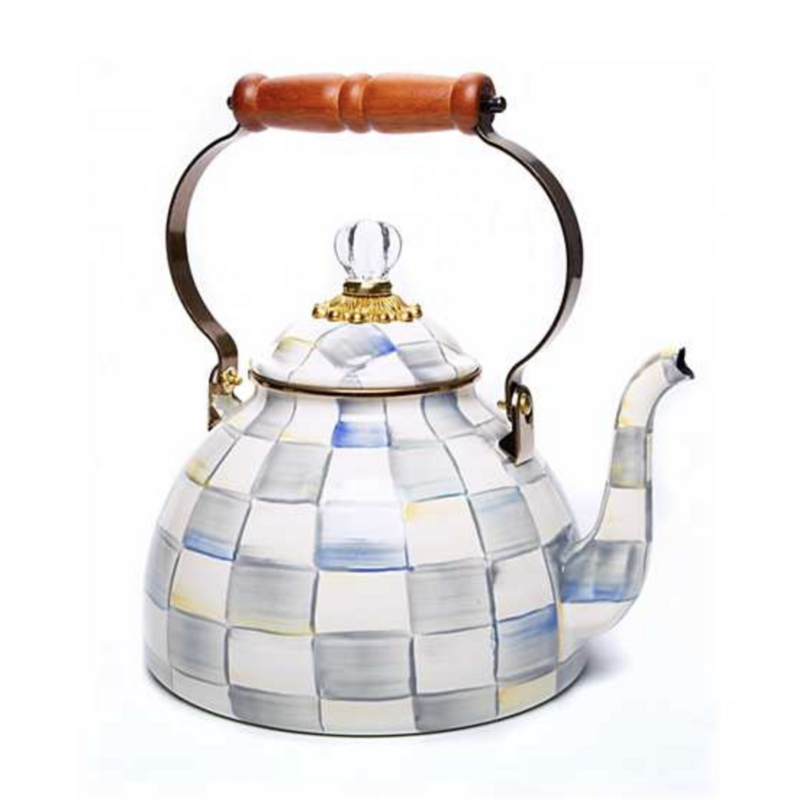 Sterling Check Enamel Tea Kettle - 3 Quart