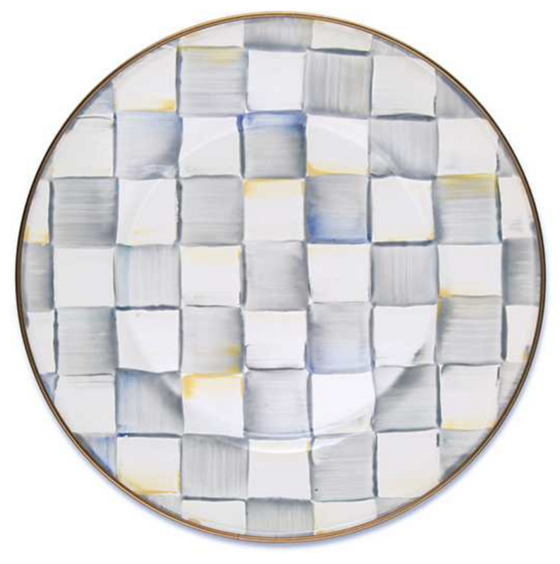 Sterling Check Enamel Dinner Plate