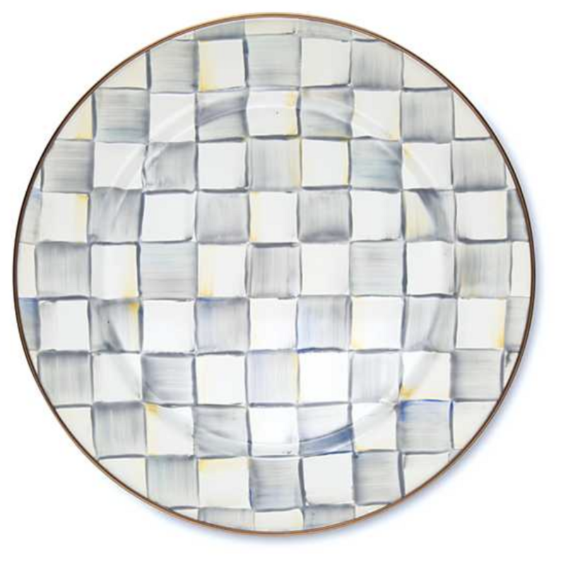 Sterling Check Enamel Charger/Plate