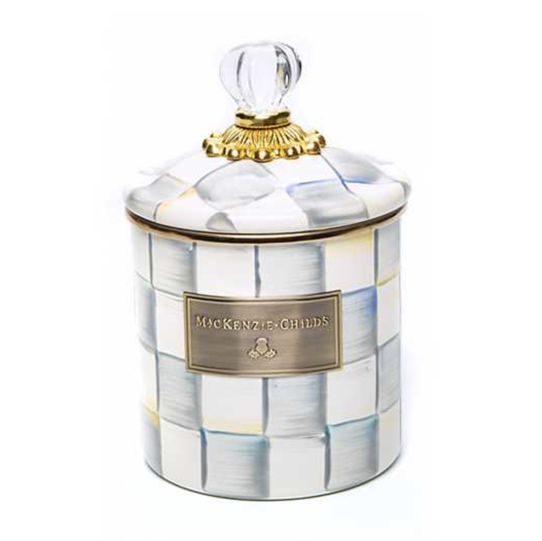 Sterling Check Enamel Canister - Small