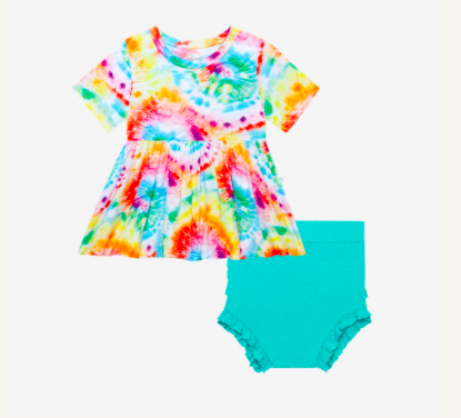 Totally Tie Dye - Short Sleeve Basic Peplum T&amp;B 