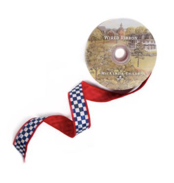 Royal Check 1 In. Ribbon - red Backing