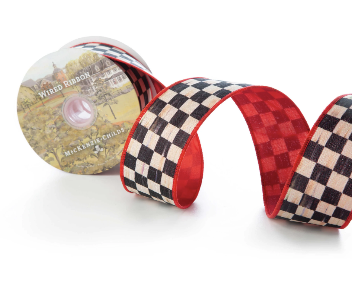 Courtly Check 2" Ribbon - Red