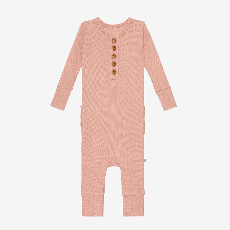 Fall Rose Waffle- Long Sleeve Ruffle Bodysuit 
