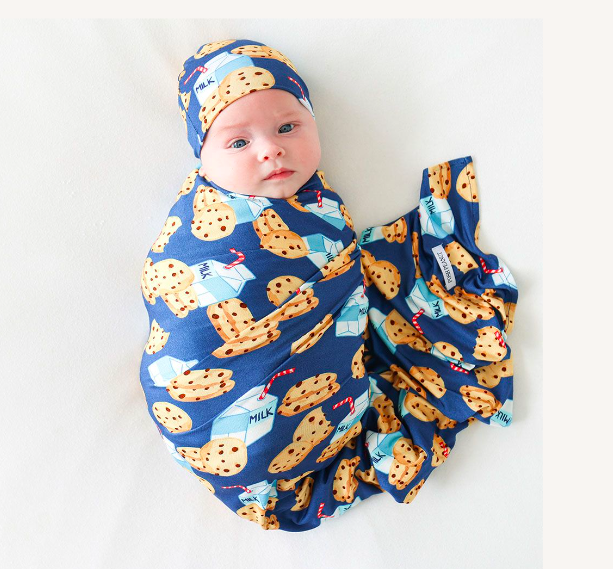 Milk and Cookies - Swaddle and Beanie Set