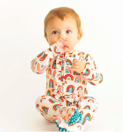 Skyla-Footie Ruffled Zippered One Piece