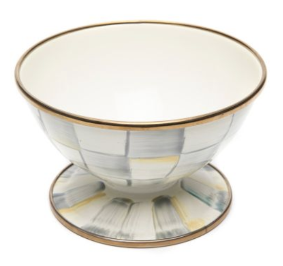 Sterling Check Enamel Ice Cream Dish