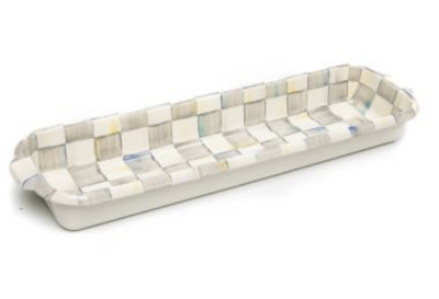 Sterling Check Enamel Baguette Dish