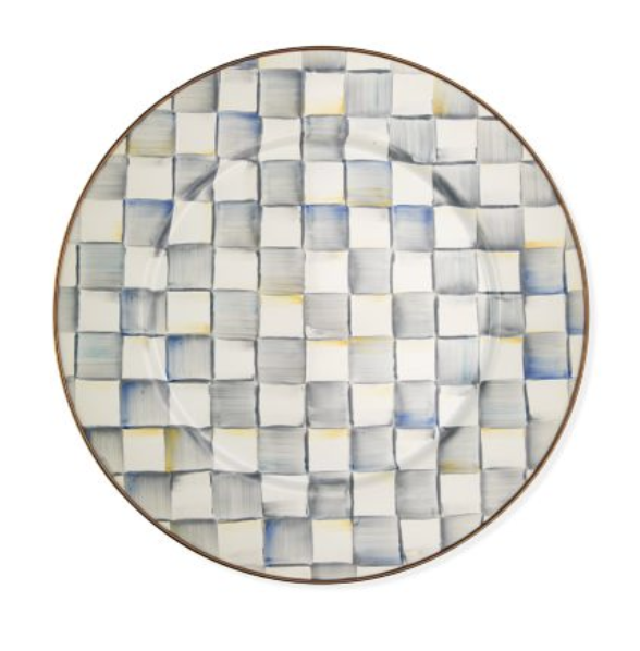 Sterling Check Enamel Serving Platter