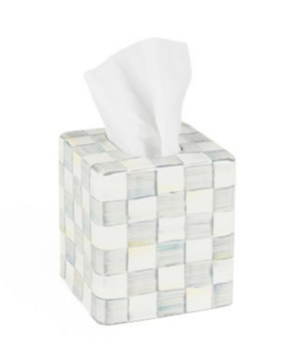 Sterling Check Enamel Standard Tissue Box Cover