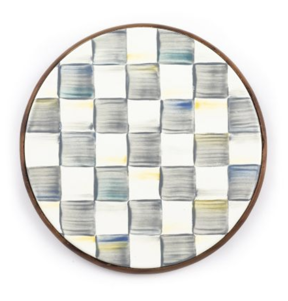 Sterling Check Enamel Trivet - Large