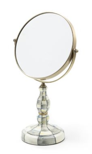 Sterling Check Enamel Vanity Mirror