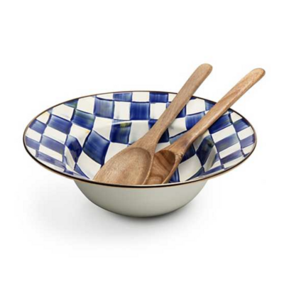 Royal Check Enamel Salad Serving Set