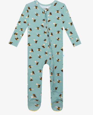 Spring Bee - Footie Zippered One Piece