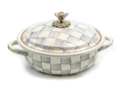 Sterling Check Enamel Casserbole - Medium