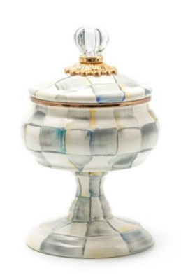 Sterling Check Enamel Curiosity Pot