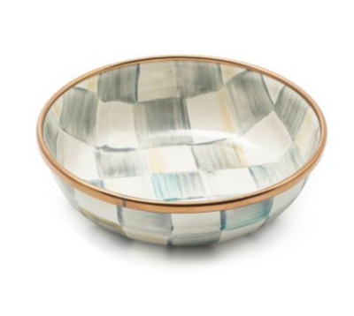 Sterling Check Enamel Relish Dish