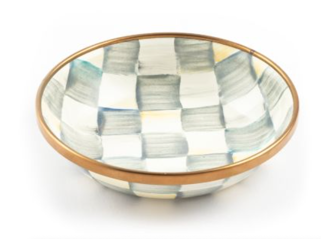 Sterling Check Enamel Dipping Bowl