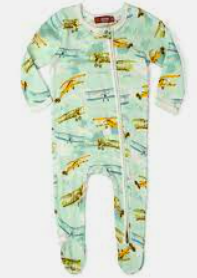 Vintage Planes - Zipper Footed Romper