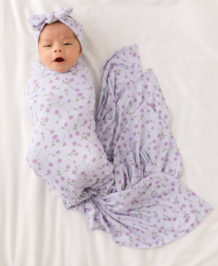 Jeanette - Infant Swaddle &amp; Headwrap Set