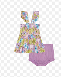 Kourtney - Smocked Flutter Sleeve Babydoll &amp; Bloom