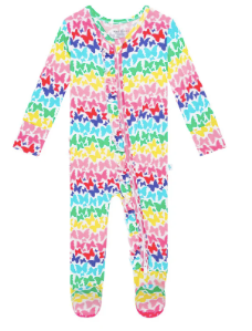 Rainbow Butterfly - Footie Ruff Zip One Piece