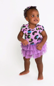 Electric Leopard - Ruffled Cap Sleeve Tulle BS