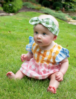 Mixed Plaid Baby Pinafore Set