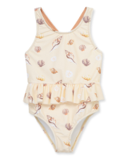 Ruffle Waist Suspender Swimsuit Seashells