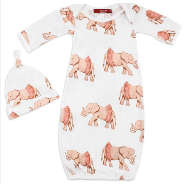 Tutu Elephant - NB Gown &amp; Hat Set